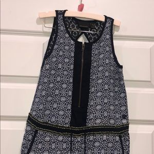 Girls Romper size 10 Navy blue with white